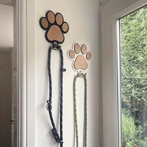 Paw print wooden dog - print,