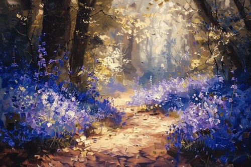 Bluebell woodland canvas - woodland,
