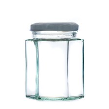 Hexagonal Glass Jam Jars With