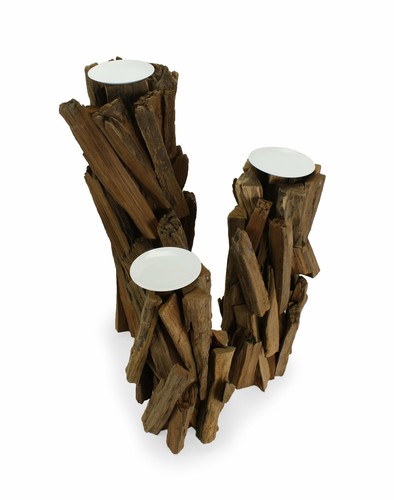 Large driftwood candle