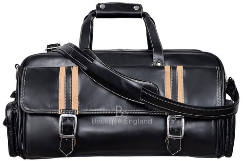 Leather weekend bag black - leather,