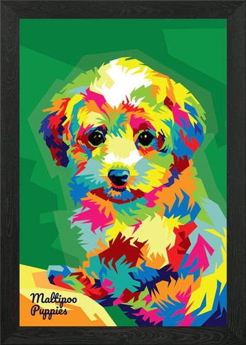Maltipoo pop art framed wall - pop,
