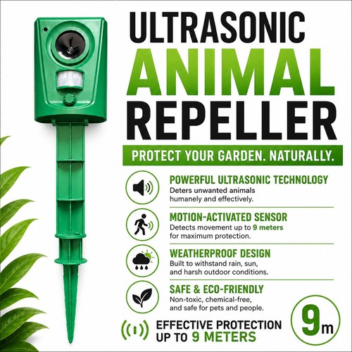 Ultrasonic animal repeller pir - animal,