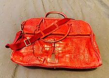 Jasper Conran Bright Pink croc effect Leather overnight Bag  with shoulder strap