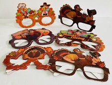 10 x Thanksgiving Novelty Glasses Cardboard Family Gathering USA Celebration