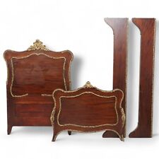 Early 20th Century French Mahogany and Gilt metal 3' Single Bedstead. French Bed