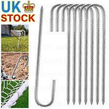 Heavy Duty Tent Pegs Trampoline J-Shaped Steel Marquee Wind Stakes Ground Anchor