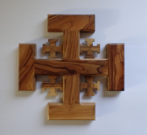 Wooden jerusalem cross - wooden,