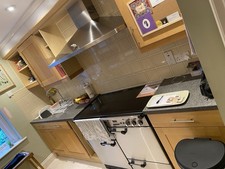 Kitchen Cabinets with Electric range And Microwave