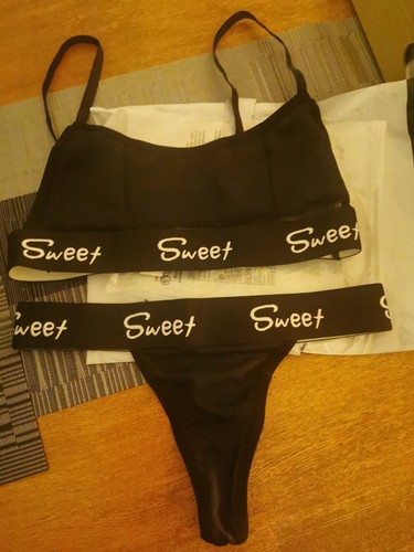 Black sweet lingerie bra - black,