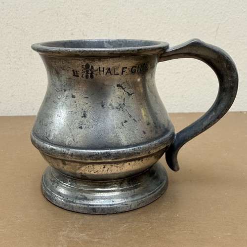 Antique pewter half gill - pewter,