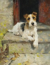 Fox terrier dog art print - terrier,