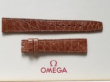 NOS Vintage & Stunning Omega 16mm Brown Crocodile Strap - Uses a 14mm buckle