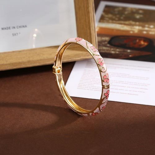 Colorful enamel floral bangle - colorful,