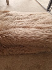 NEXT Long Faux Fur Throw Beige   165cm X 240cm - BNWOT