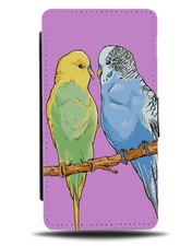 Blue and Yellow Budgies Flip