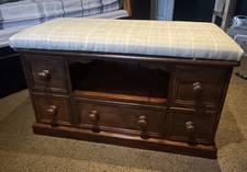 Timber Wooden Unit With 5 Drawers And Removable Seat,  Stained Walnut satin.