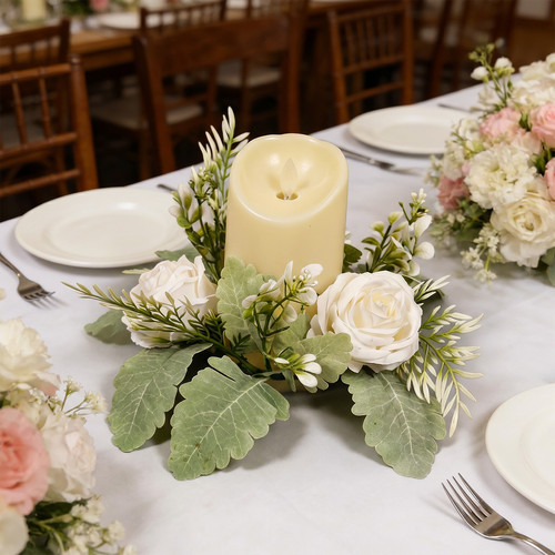 4pcs artificial rose - artificial, candle