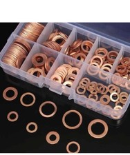 200PCS Solid Copper Crush Car Engine Washer Gasket Set O-Ring Seal Assortment