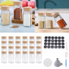 12/24x Glass Spice Jars