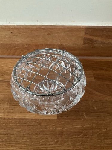 Crystal glass flower rose bowl - flower,