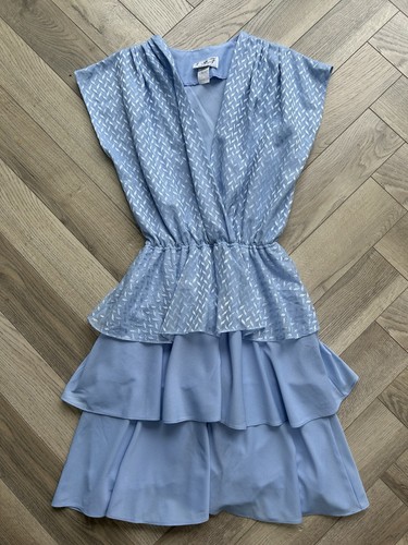 Vintage 80s blue peplum