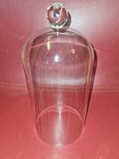 Glass display cover cloche dome with knob h 21 cm w 10 cm