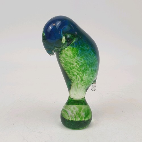 Glass parrot figurine blue - glass,