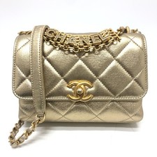 CHANEL AS3240 Matelasse Coco Mark Rhinestone Chain Bag Handbag Shoulder Lambskin
