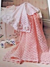 BEAUTIFUL FLOWER PATTERNED PRAM COVER AND BABY SHAWL CROCHET PATTERN 