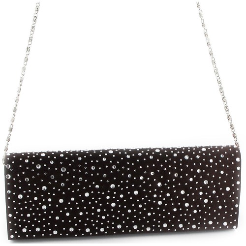 Satin clutch bag jewelled - clutch,