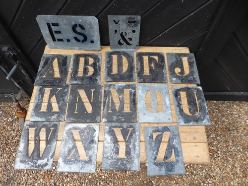 Vintage metal letter stencil - letter,