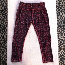 Yoga Pants Athletic Leggings Crane Women’s Small Pink Black Stretch Pocket 