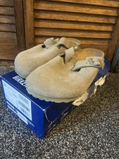 Birkenstock - Boston Clogs Faded Khaki Suede, UK Size 5