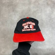 Butchers Trucker Hat Mens Embroidered Vintage Snap Back Cap Black Red