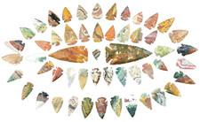 ** 52 Flint ARROWHEAD USA COLLECTION AMAZING COLORS 1"-1.3" Dovetail points **