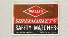 Matchbox label Wallis Supermarkets Safety Matches ave 33 matches ML1074