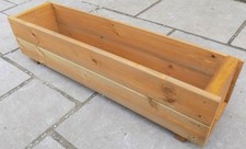 Wooden rectangular planter 90cm long trough plant tub