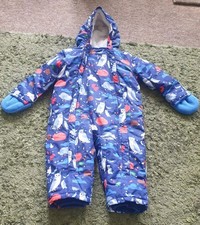 Baby Boden Night Time Blue Snow Suit Age 12-18 Months