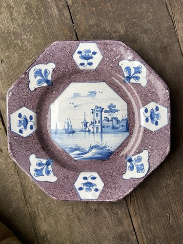 Antique english delft dish - english,