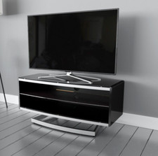 Contemporary black glass - contemporary, tv