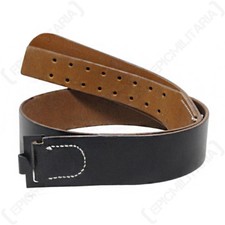 German ww2 black leather belt - german,