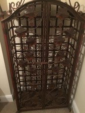 Wrought Iron Beautiful Wine Rack Heavy Can Be Used Inside Or Outside