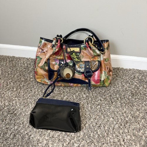 Sharif floral leather satchel - floral,