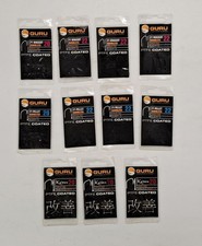 Guru Barbless Fishing Hooks PTFE Coated Spade F1 Pellet Maggot Keizen Job Lot