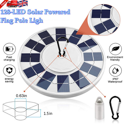 128led solar powered - solar, flag