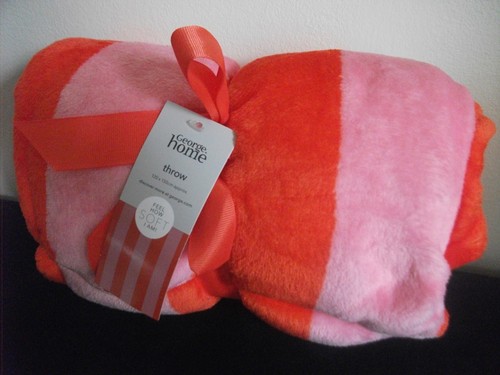 Cosy fleece soft striped throw - fleece,