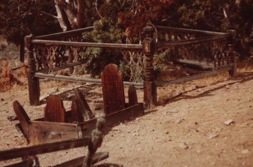 1980s old cemetery grave plot - old,