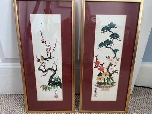 Chinese style silk paintings