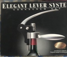 Elegant Lever System Wine Opener Corkscrew Kit Bottle Opener Owned But Not Used 